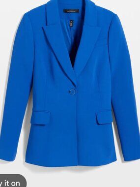 nwt WHITE HOUSE BLACK MARKET 2026 crepe blazer in nautical blue 0 $200 tags